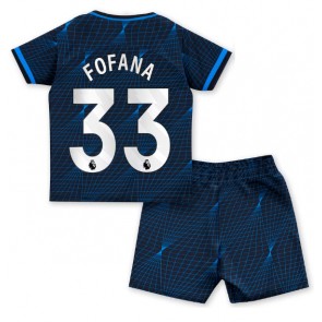 Chelsea Wesley Fofana #33 Udebanesæt Børn 2023-24 Kort ærmer (+ korte bukser)